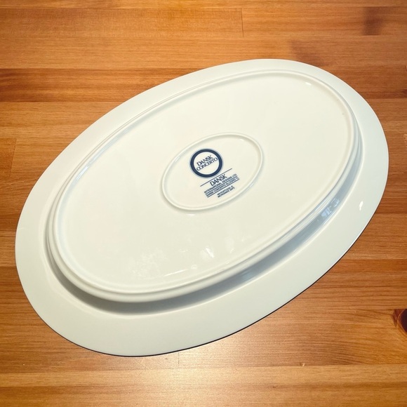 Dansk Concerto Portugal 16" Oval Platter Ceramic Blue White Servewear Traditiona - Picture 12 of 13